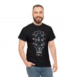 KISS Ace Frehley Gibson Les Paul Headstock Guitar unisex Short Sleeve Tee T Shirt