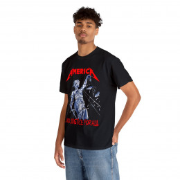America and justice for all Metallica parody red sunisex hort Sleeve Tee