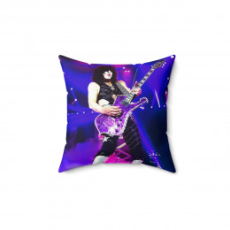 KISS Paul Stanley With Purple Mirror Iceman  Pillow Spun Polyester Square