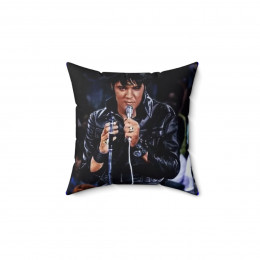 ELVIS in Black Leather Pillow Spun Polyester Square Pillow gift